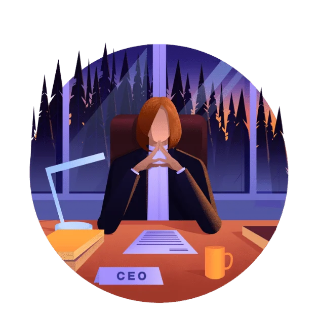 Destination Certification - Pass CISSP Exam - Image of CEO sitting in the chair CISSP domain 1