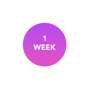 Image of purple and pink gradient with ''1 week'' written on it - Destination Certification