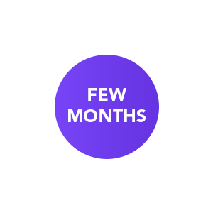Image of purple circle with ''few months'' written on it - Destination Certification