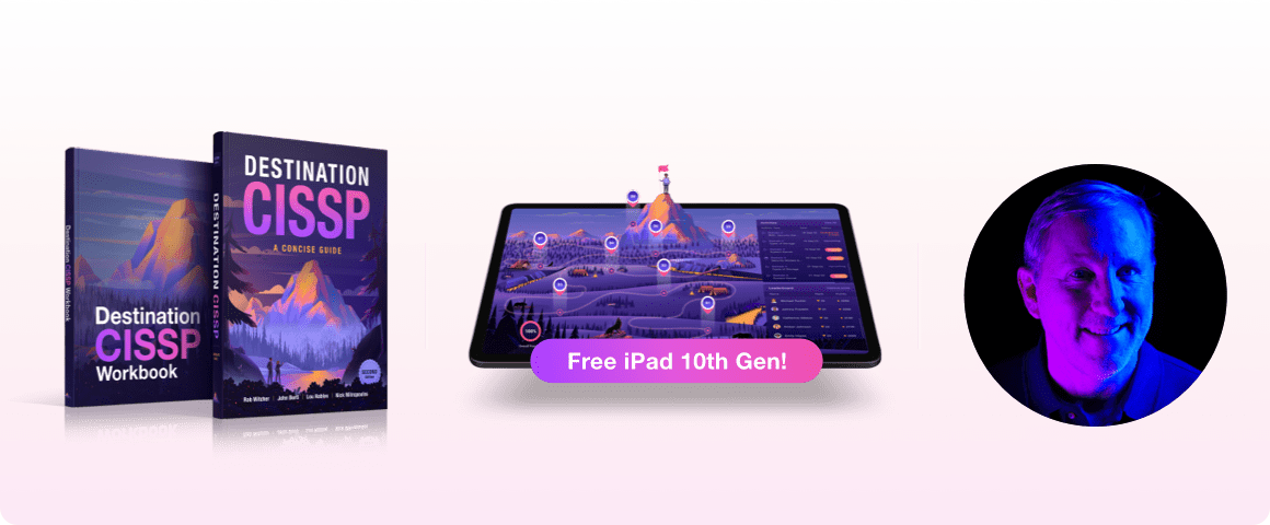 Image of Destination CISSP workbook, free ipad and mentor Lou - Destination Certification