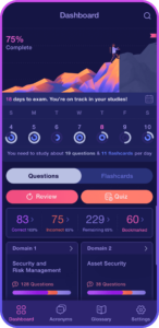 Image of dashboard on the DestCert app - Destination Certification