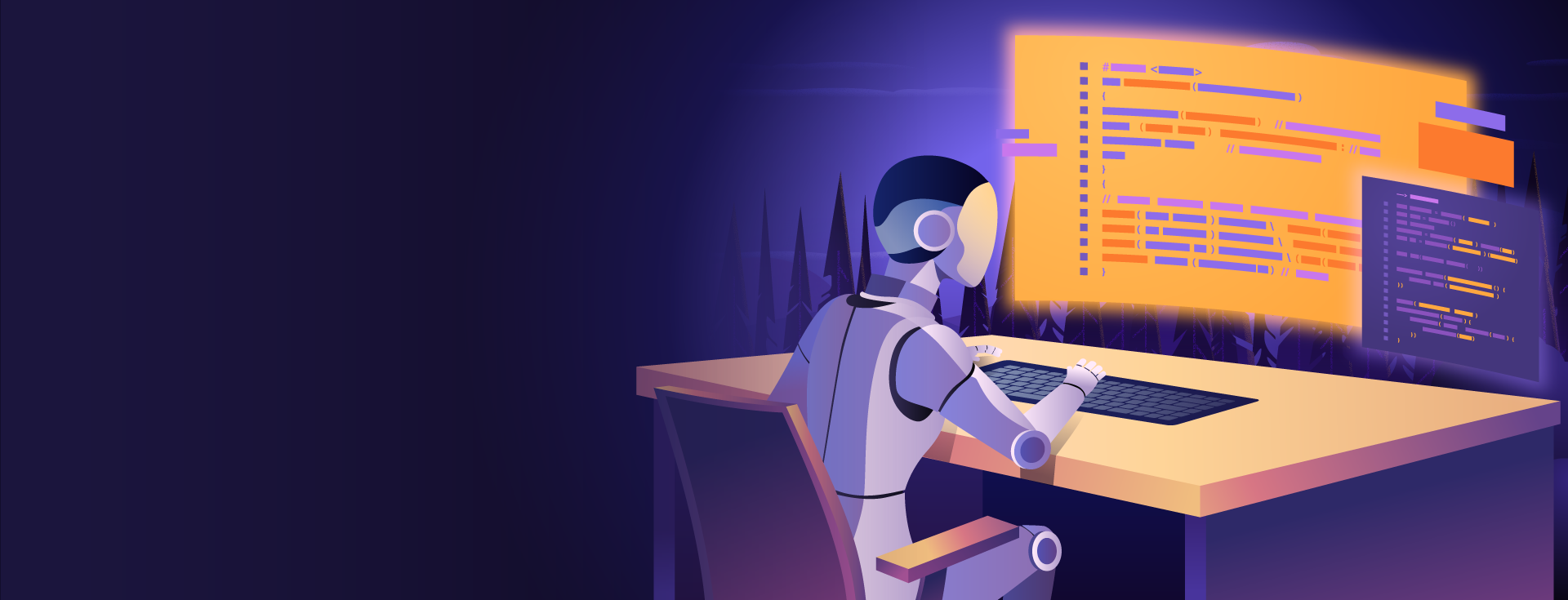 Image of a AI robot working on computer - Destination Certification