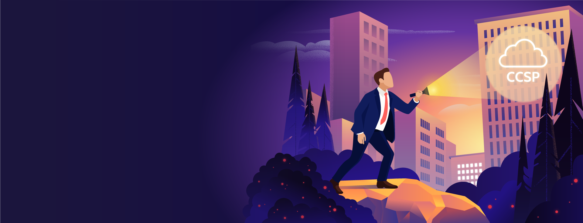 Image of a man with flashlight - Destination Certification