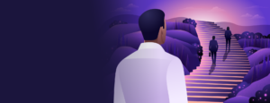 Image of people walking up the stairs - Destination Certification