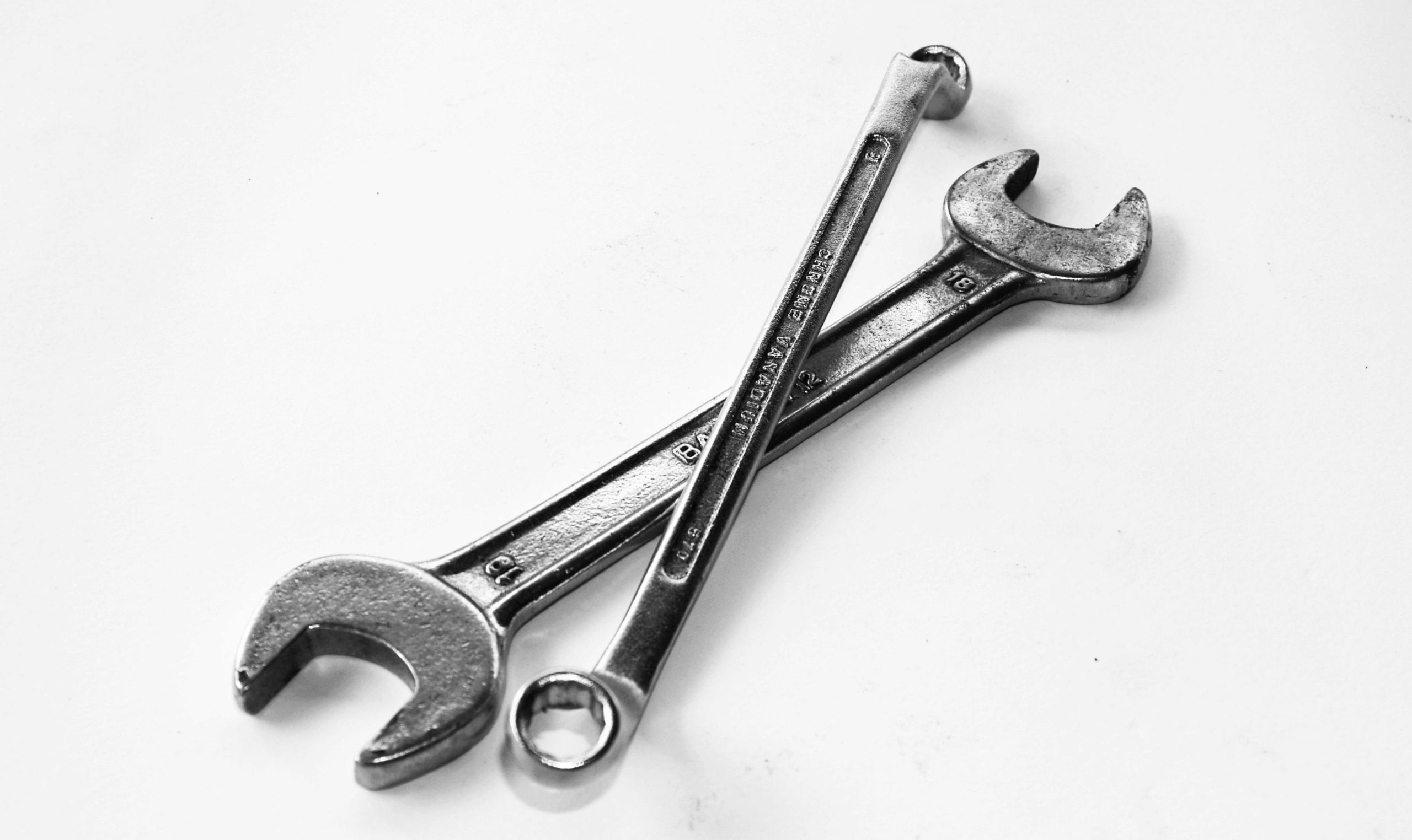 Wrenches on white background