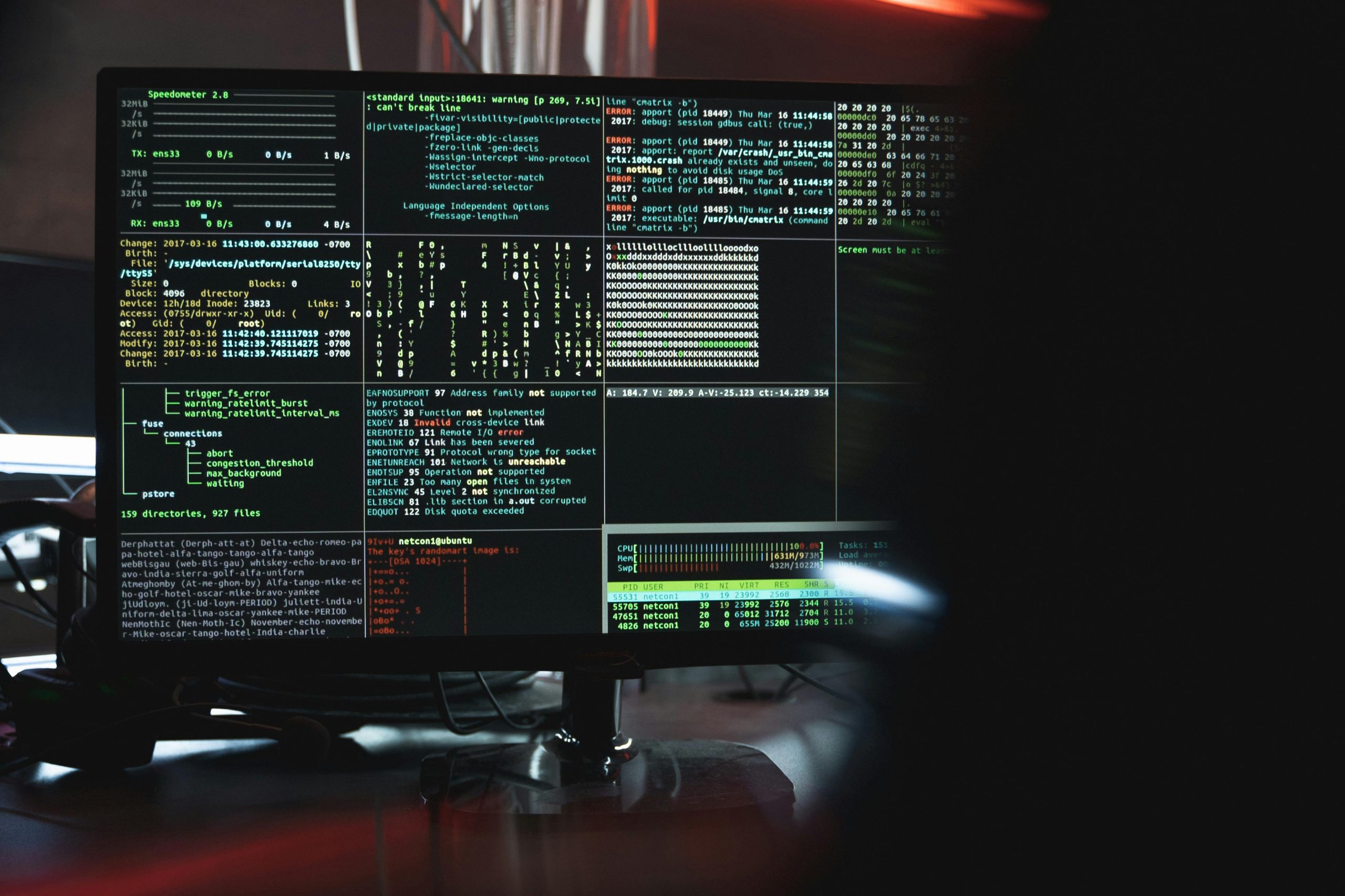 Close-Up View of System Hacking in a Monitor - Destination Certification
