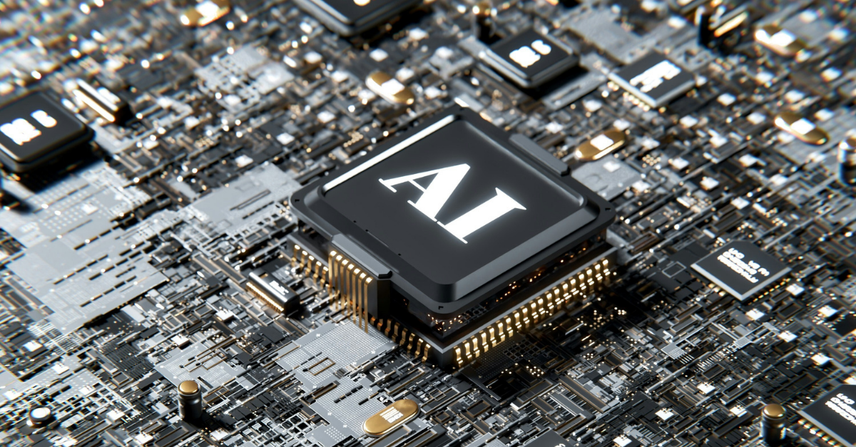 An "AI" labeled computer chip on a detailed circuit board - Destination Certification